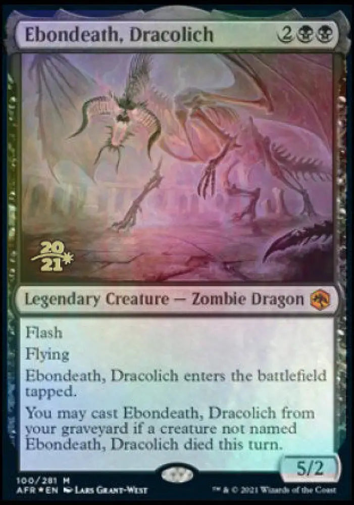 Ebondeath Dracolich [Dungeons & Dragons: Adventures in the Forgotten Realms Prerelease Promos] - MTG Single