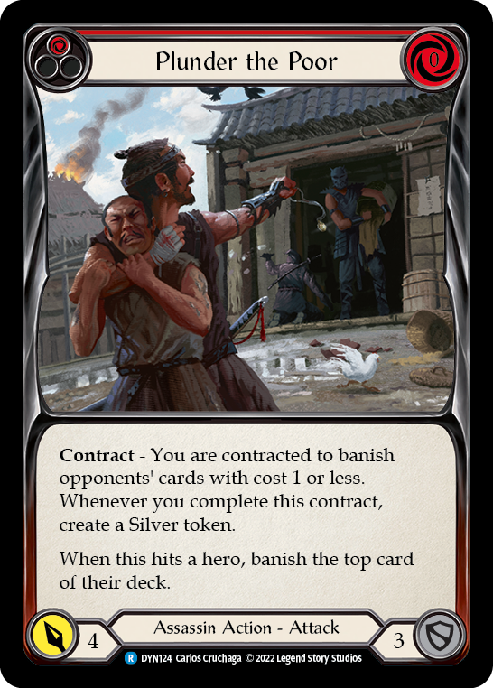 Plunder the Poor (Red) [Dynasty] Rainbow Foil