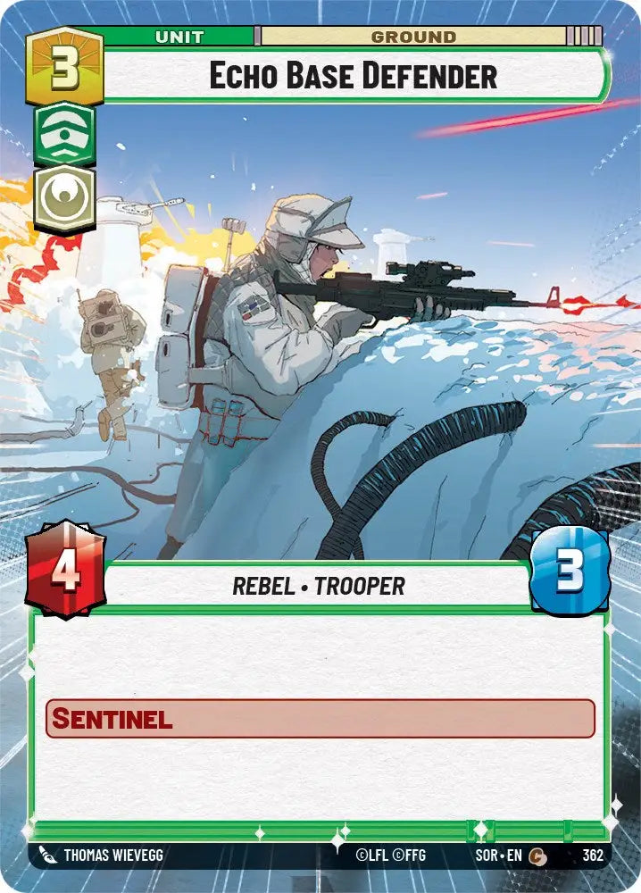 Echo Base Defender (Hyperspace) (362) [Spark of Rebellion] - Star Wars: Unlimited Single