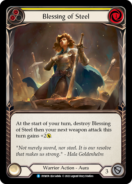 Blessing of Steel (Yellow) [Dynasty] Rainbow Foil