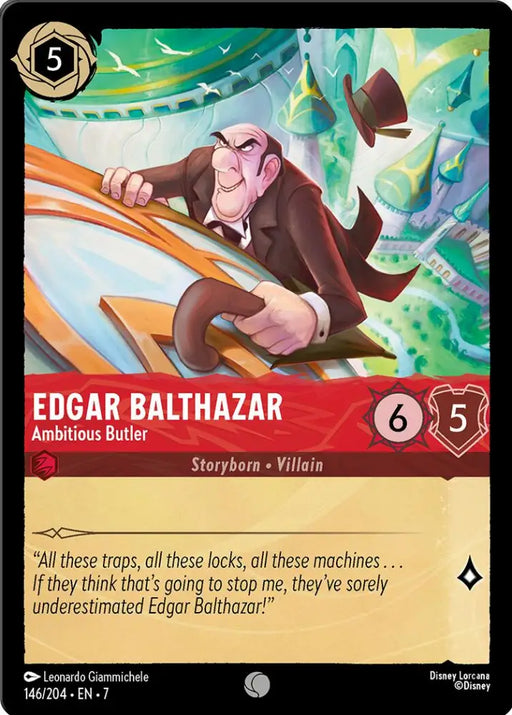 Edgar Balthazar - Ambitious Butler (146/204) [Archazia’s Island] - Lorcana Single