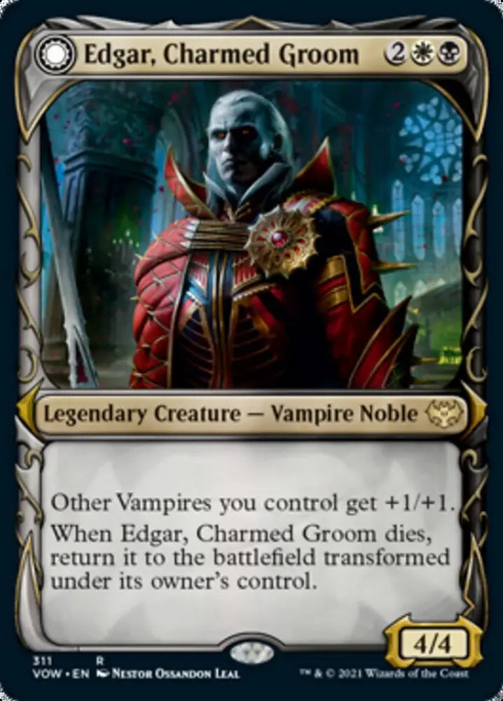 Edgar Charmed Groom // Edgar Markov’s Coffin (Showcase Fang Frame) [Innistrad: Crimson Vow] - MTG Single