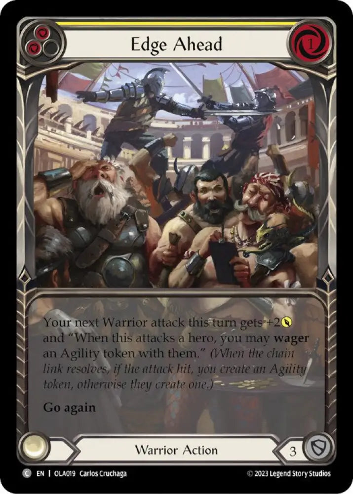 Edge Ahead (Yellow) [Heavy Hitters] (Olympia Blitz Deck) - Flesh And Blood Single