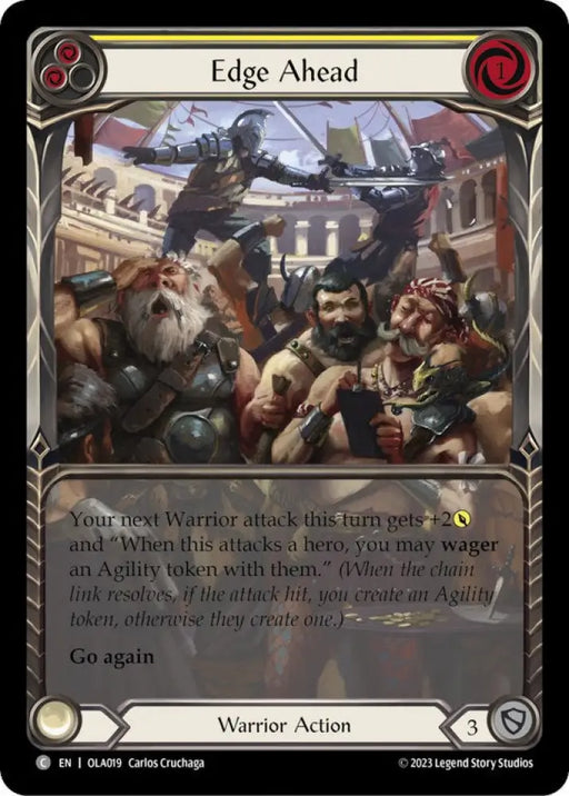 Edge Ahead (Yellow) [Heavy Hitters] (Olympia Blitz Deck) - Flesh And Blood Single