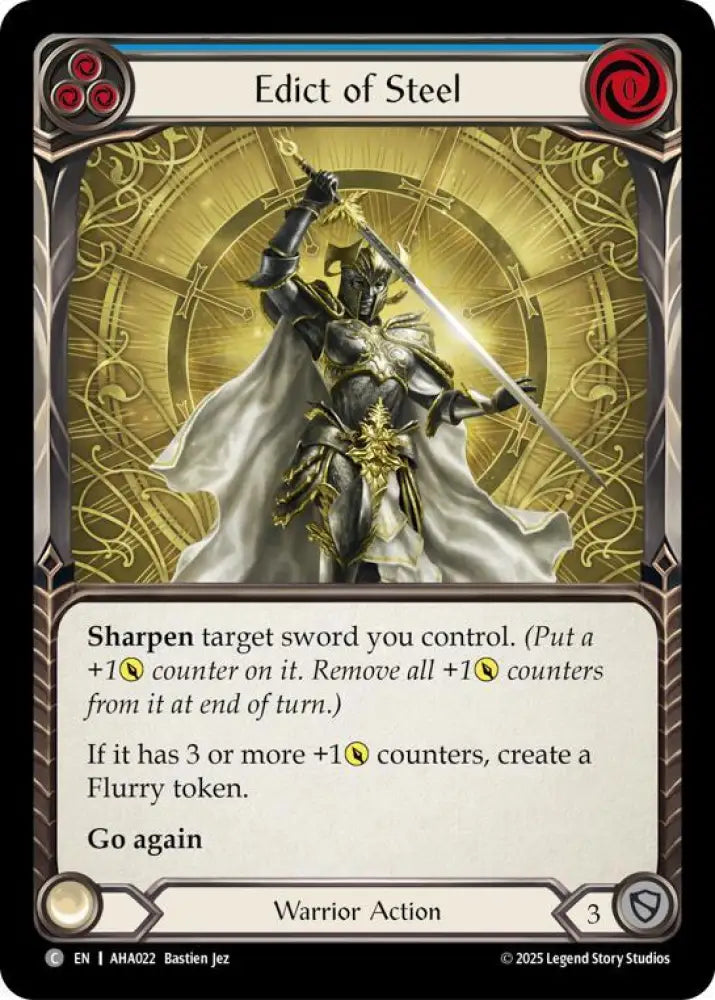 Edict Of Steel (Blue) (AHA022) [Armory Deck Origins: Hala]