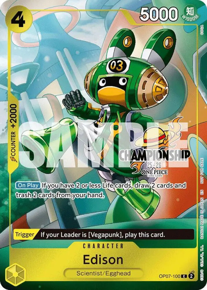 Edison (CS 25-26 Celebration Pack) (OP07-100) [One Piece Promotion Cards]
