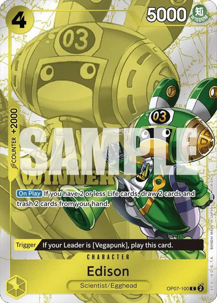 Edison (Winner Pack 2024 Oct.-Dec.) (OP07-100) [One Piece Promotion Cards]