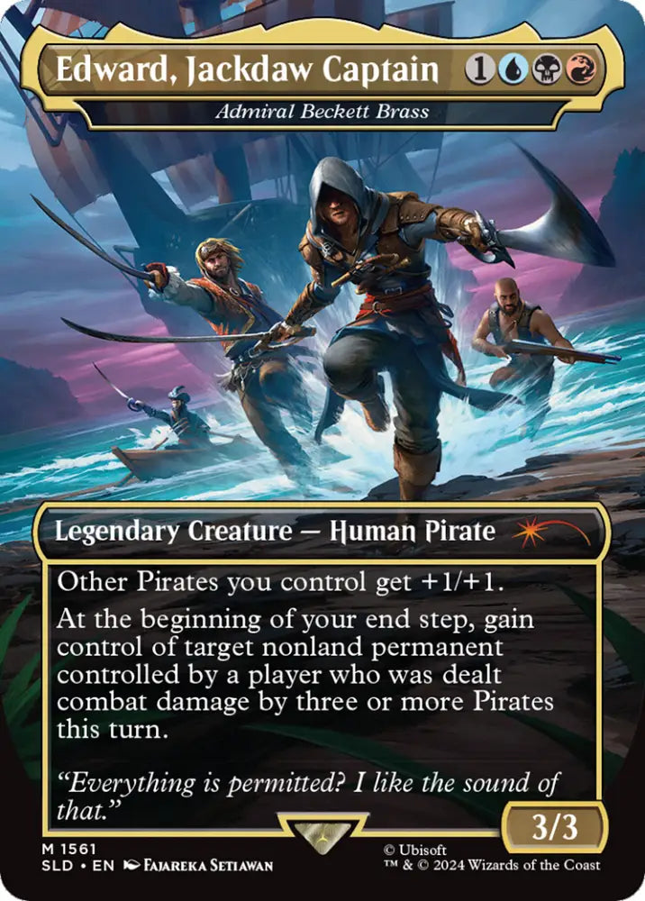 Edward Jackdaw Captain - Admiral Beckett Brass (Rainbow Foil) [Secret Lair Drop Series] - MTG Single