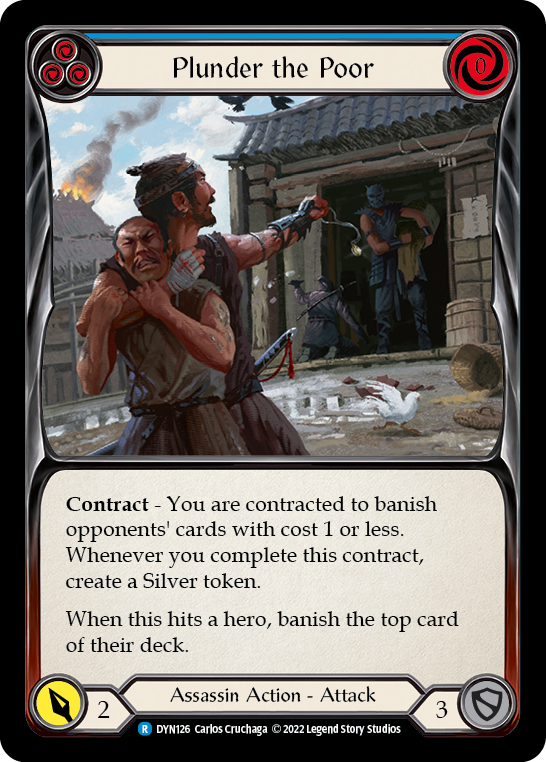 Plunder the Poor (Blue) [Dynasty] Rainbow Foil