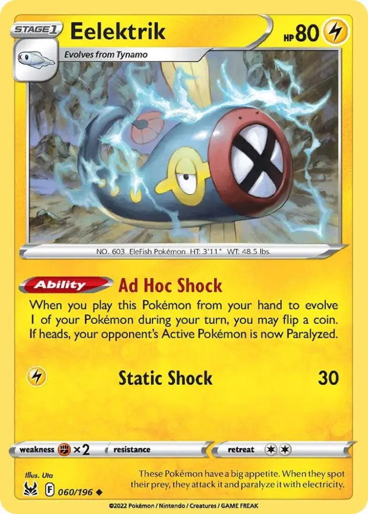 Eelektrik (060/196) [Sword & Shield: Lost Origin] - Pokemon Single
