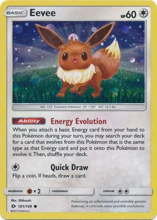 Eevee (101/149) (Cosmos Holo) [Sun & Moon: Base Set] - Pokemon Single