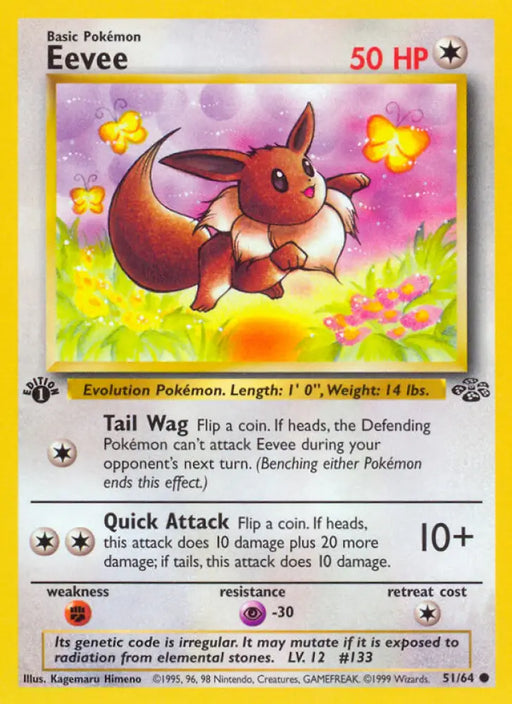 Eevee (51/64) [Jungle 1st Edition] - Pokemon Single