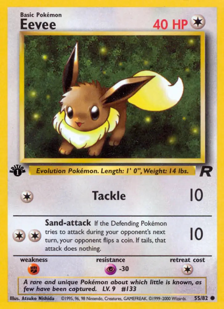 Eevee (55/82) [Team Rocket 1st Edition] - Pokemon Single