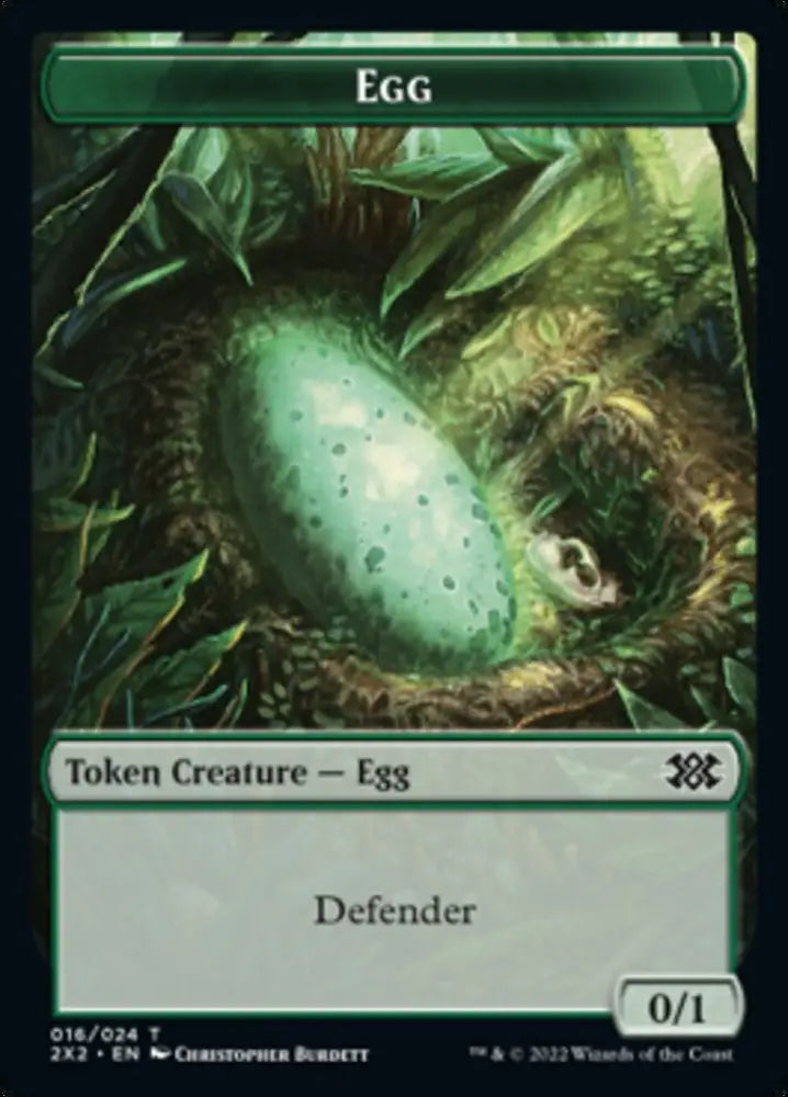 Egg // Phyrexian Golem Double-Sided Token [Double Masters 2022 Tokens] - MTG Single