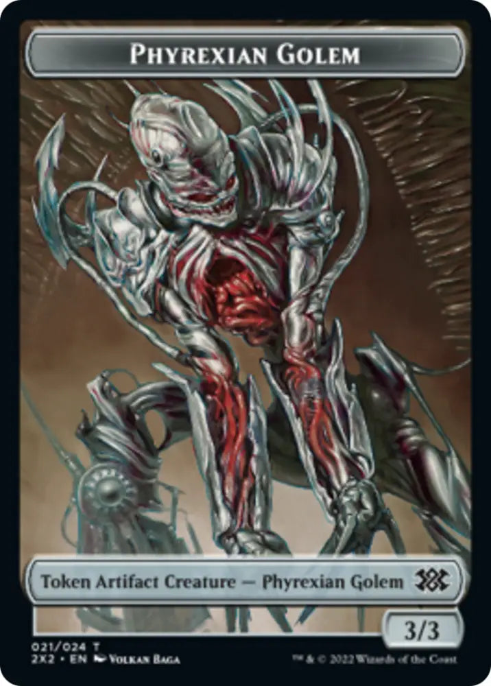Egg // Phyrexian Golem Double-Sided Token [Double Masters 2022 Tokens] - MTG Single