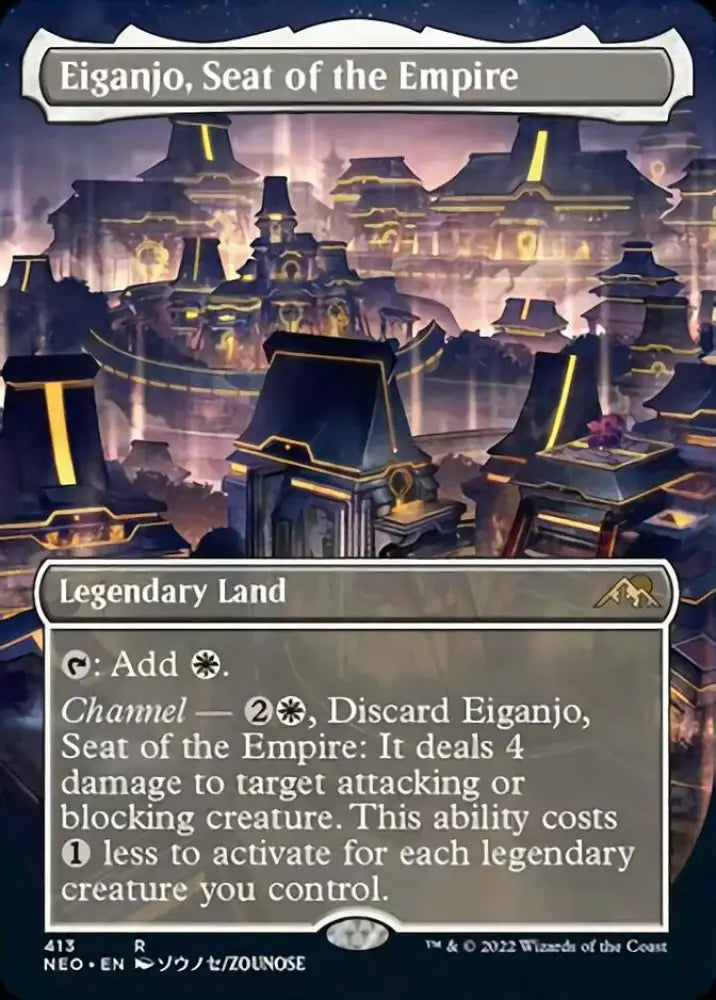 Eiganjo Seat of the Empire (Borderless Alternate Art) [Kamigawa: Neon Dynasty] - MTG Single