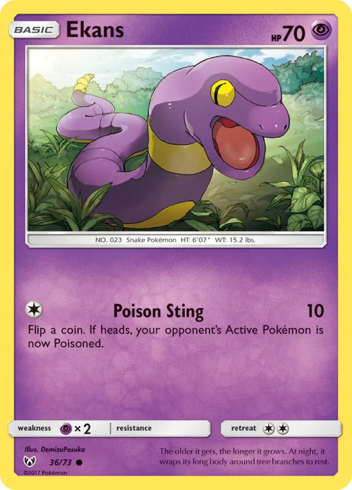 Ekans (36/73) [Sun & Moon: Shining Legends] - Pokemon Single