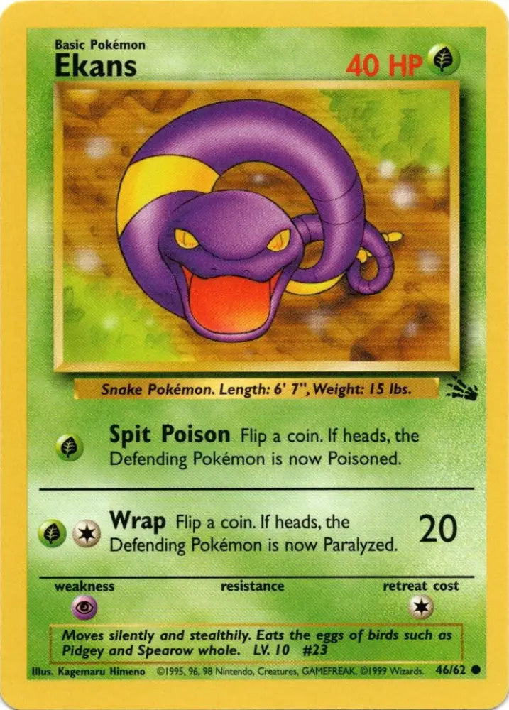 Ekans (46/62) [Fossil Unlimited] - Pokemon Single