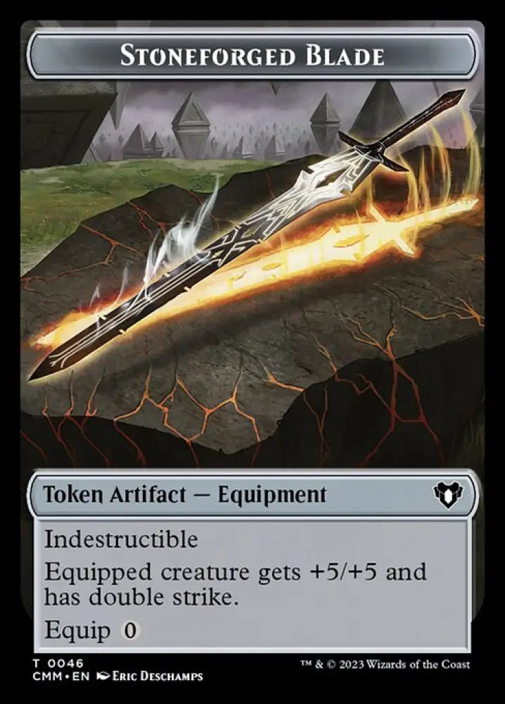 Eldrazi Scion // Stoneforged Blade Double-Sided Token [Commander Masters Tokens] - MTG Single