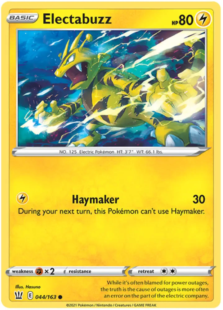 Electabuzz (044/163) [Sword & Shield: Battle Styles] - Pokemon Single