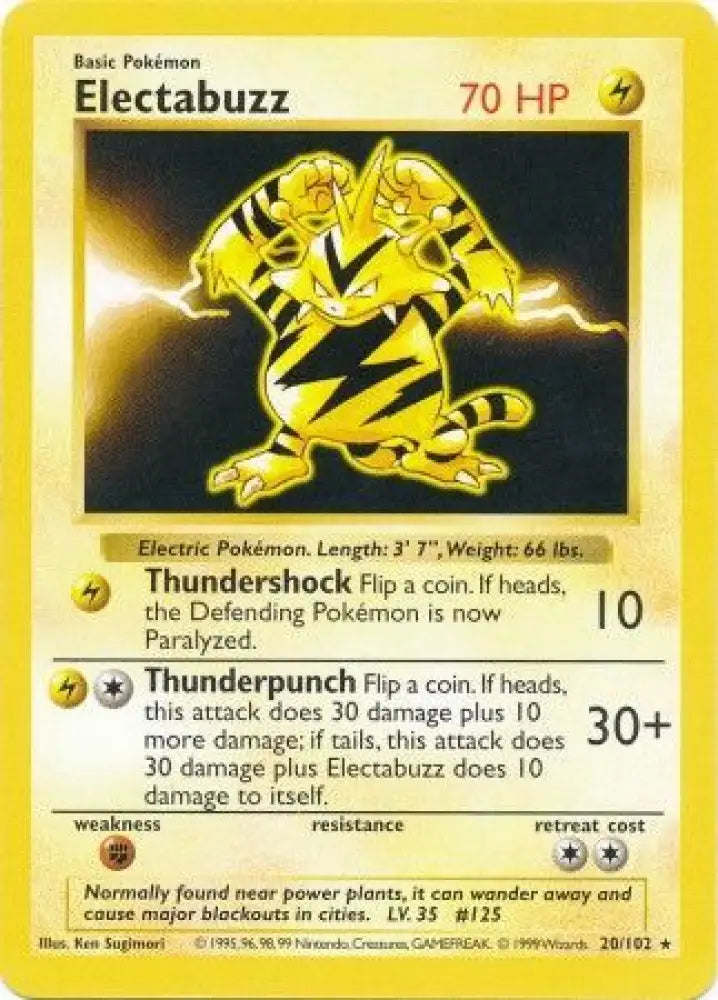 Electabuzz (20/102) [Base Set Shadowless Unlimited] - Pokemon Single