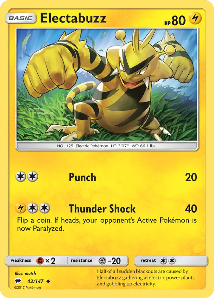 Electabuzz (42/147) [Sun & Moon: Burning Shadows] - Pokemon Single