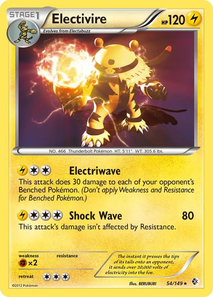 Electivire (54/149) (Theme Deck Exclusive) [Black & White: Boundaries Crossed] - Pokemon Single