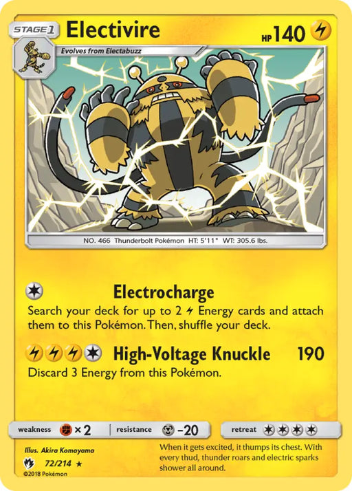 Electivire (72/214) [Sun & Moon: Lost Thunder] - Pokemon Single
