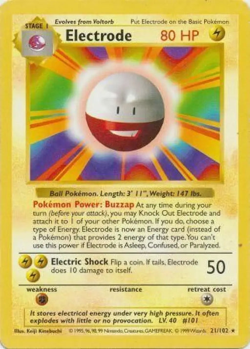 Electrode (21/102) [Base Set Shadowless Unlimited] - Pokemon Single