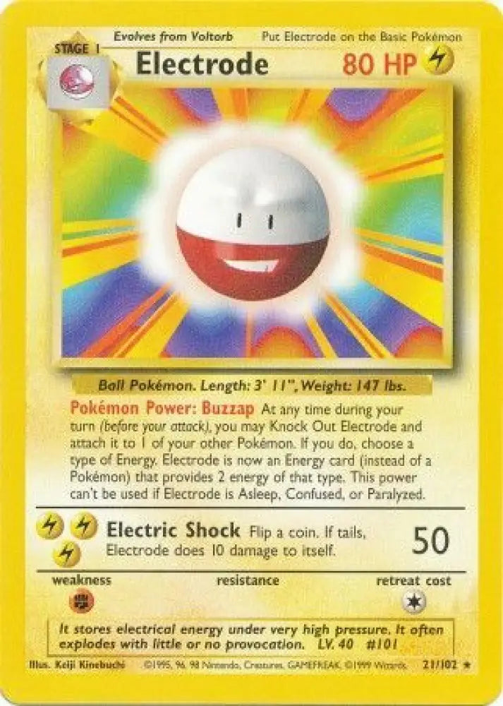 Electrode (21/102) [Base Set Unlimited] - Pokemon Single