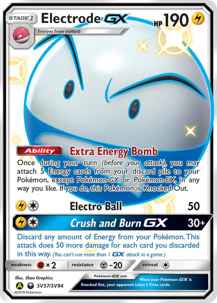 Electrode GX (SV57/SV94) [Sun & Moon: Hidden Fates - Shiny Vault] - Pokemon Single
