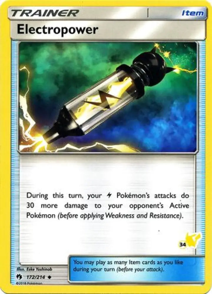 Electropower (172/214) (Pikachu Stamp #34) [Battle Academy 2020] - Pokemon Single