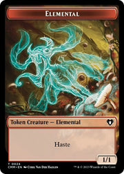 Elemental (0024) // Construct (0041) Double-Sided Token [Commander Masters Tokens] - MTG Single