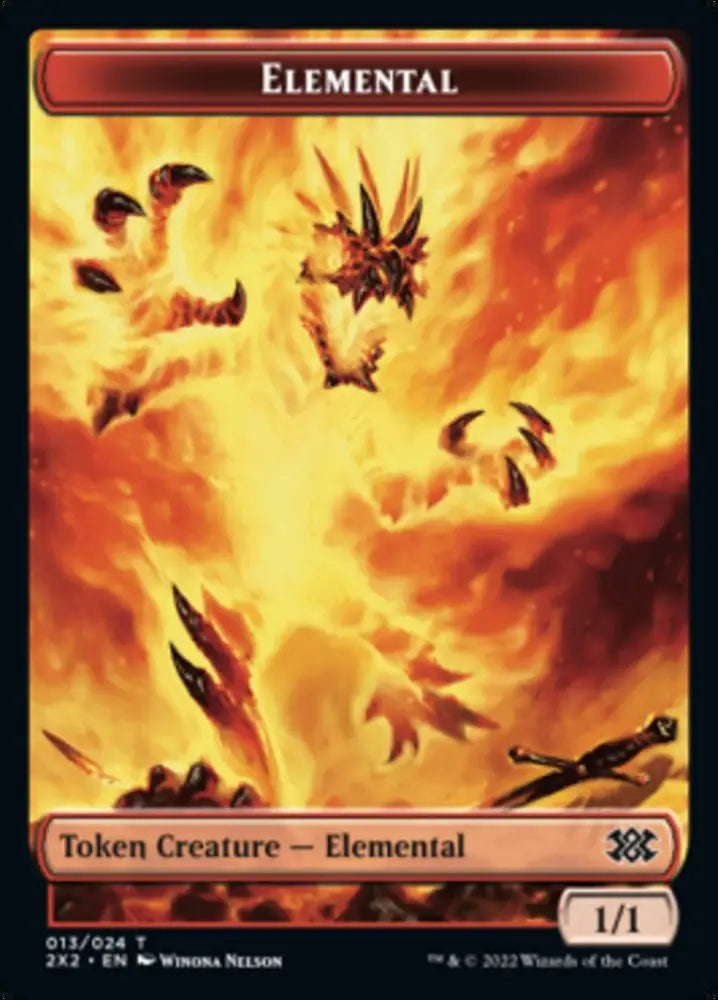 Elemental // Spirit (008) Double-Sided Token [Double Masters 2022 Tokens] - MTG Single
