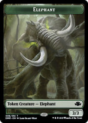 Elephant // Elemental Double-Sided Token [Dominaria Remastered Tokens] - MTG Single