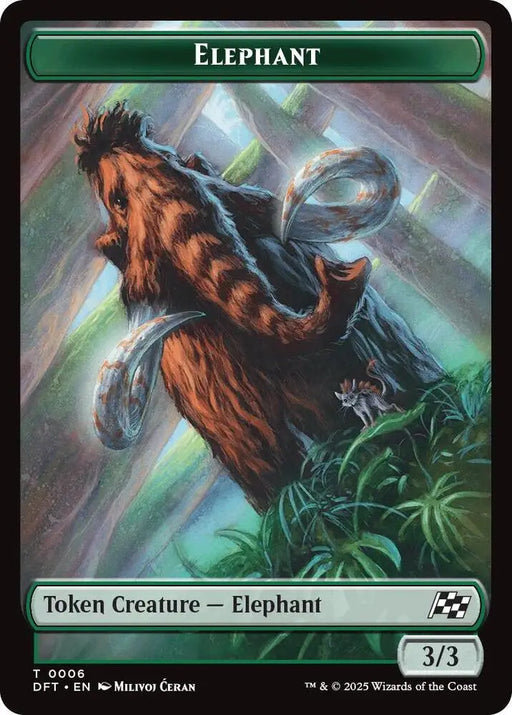 Elephant // Zombie (0003) Double-Sided Token (6 // 3) [Aetherdrift]