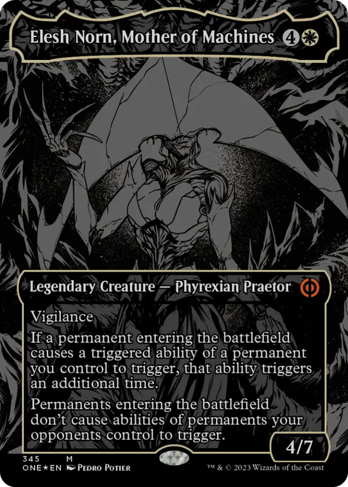 Elesh Norn Mother of Machines (Oil Slick Raised Foil) [Phyrexia: All Will Be One] - MTG Single