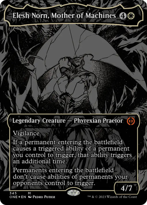 Elesh Norn Mother of Machines (Oil Slick Raised Foil) [Phyrexia: All Will Be One] - MTG Single
