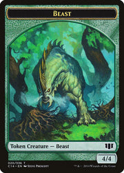 Elf Druid // Beast (020/036) Double-Sided Token [Commander 2014 Tokens] - MTG Single