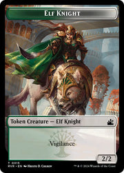 Elf Knight // Beast Double-Sided Token [Ravnica Remastered Tokens] - MTG Single