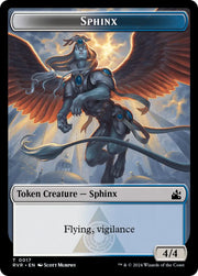 Elf Knight // Sphinx Double-Sided Token [Ravnica Remastered Tokens] - MTG Single