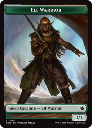 Elf Warrior // Raccoon Doubled-Sided Token [Foundations Tokens] - MTG Single