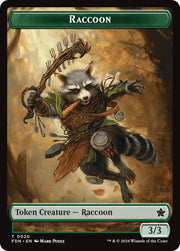 Elf Warrior // Raccoon Doubled-Sided Token [Foundations Tokens] - MTG Single