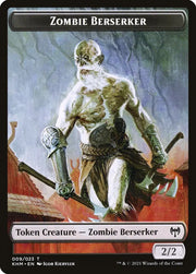 Elf Warrior // Zombie Berserker Double-Sided Token [Kaldheim Tokens] - MTG Single