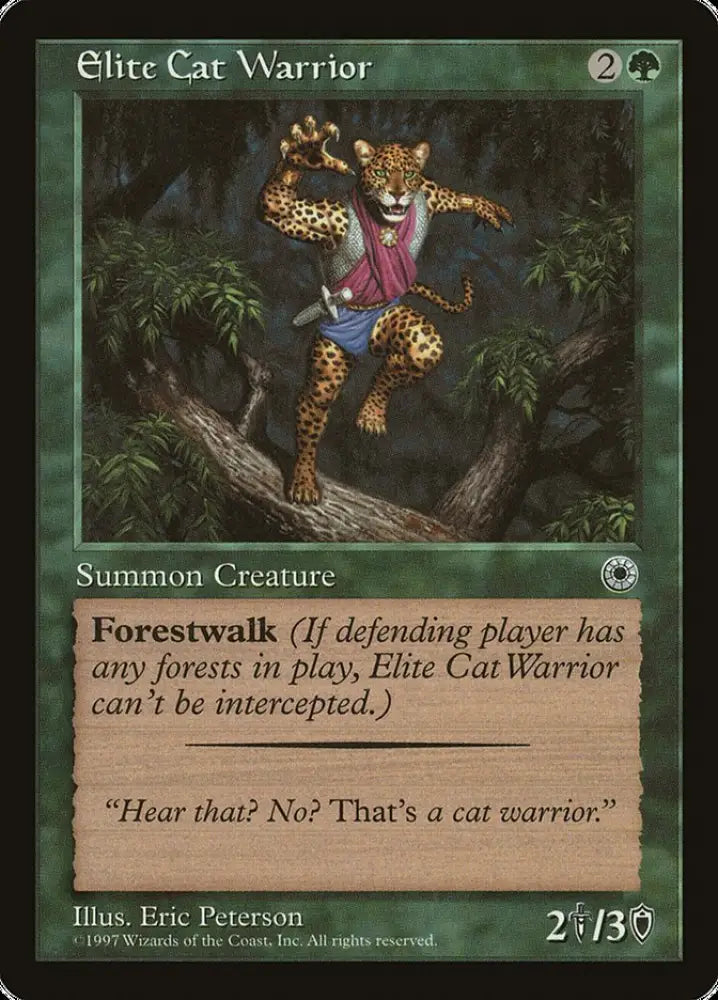 Elite Cat Warrior (With Flavor Text) [Portal] - MTG Single