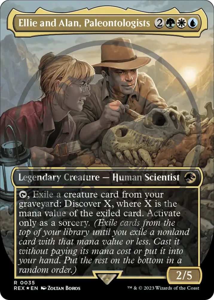 Ellie and Alan Paleontologists (Emblem) (Borderless) [Jurassic World Collection Tokens] - MTG Single