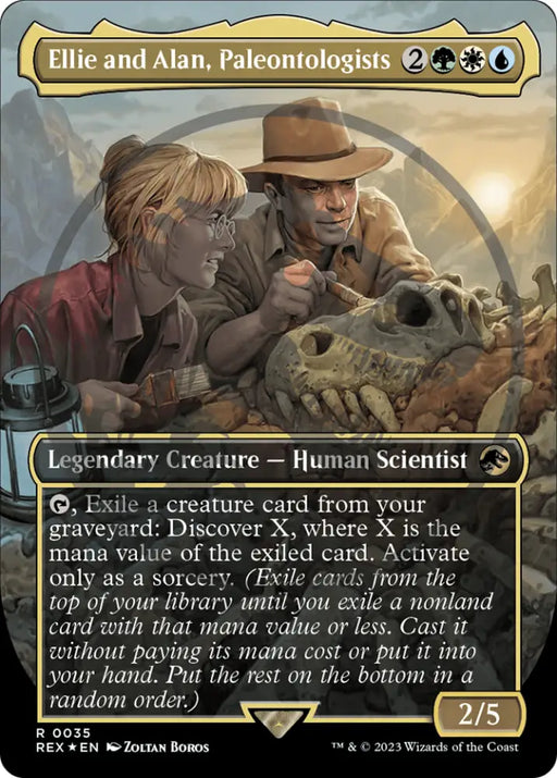 Ellie and Alan Paleontologists (Emblem) (Borderless) [Jurassic World Collection Tokens] - MTG Single
