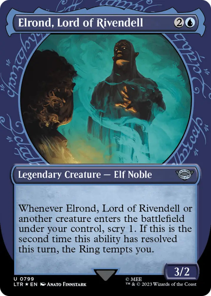 Elrond Lord of Rivendell (Showcase) (Surge Foil) [The Lord of the Rings: Tales of Middle-Earth] - MTG Single