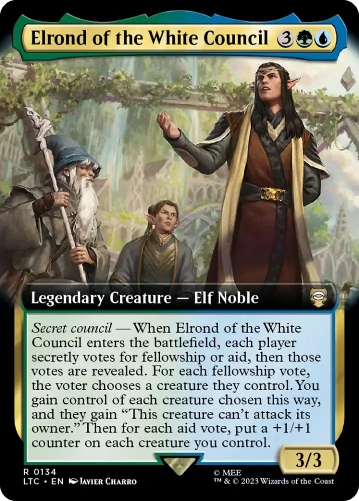 Elrond of the White Council (Extended Art) [The Lord of the Rings: Tales of Middle-Earth Commander] - MTG Single
