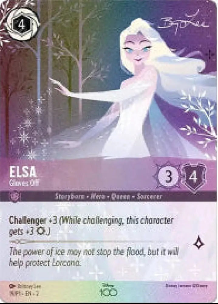 Elsa - Gloves Off (Alternate Art) (19) [Disney100 Promos] - Lorcana Single